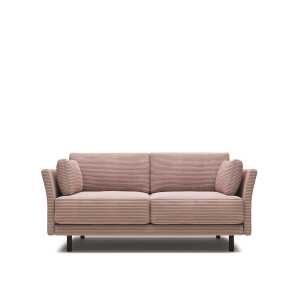 Gilma 2 seater sofa in pink wide seam corduroy with black finish legs, 170 cm FR