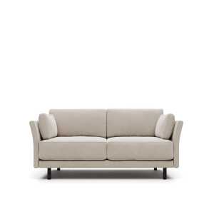 Gilma 2 seater sofa in white with black finish legs, 170 cm FR