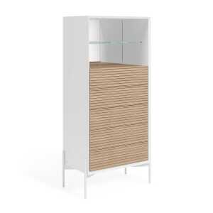 Marielle dresser with five drawers made from ash wood with white lacquer 64 x 142 cm