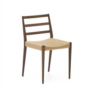 Analy chair in solid oak with walnut finish and rope seat FSC 100%