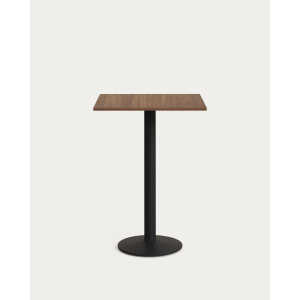Esilda high table in walnut finish melamine with metal leg in a painted black finish, 60×6