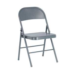 Aidana metal folding chair in dark grey