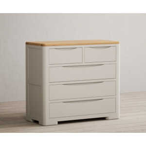 Alba Oak and Soft White Painted 2 Over 3 Chest of Drawers