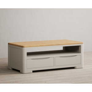 Alba Oak and Soft White Painted 4 Drawer Coffee Table