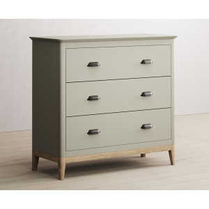 Ancona Oak and Soft Green Painted 3 Drawer Chest