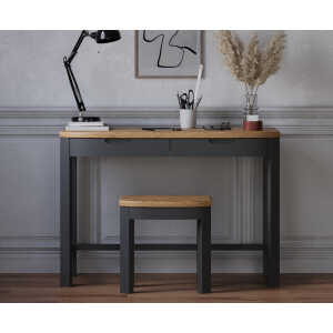 Bradwell Oak and Charcoal Painted Compact Desk