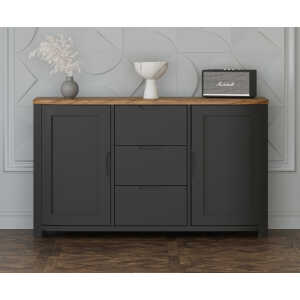 Bradwell Oak and Charcoal Painted Large Sideboard