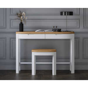 Bradwell Oak and Signal White Painted Compact Desk