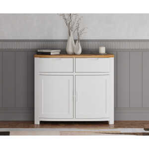 Bradwell Oak and Signal White Painted Small Sideboard