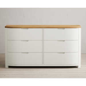 Bradwell Oak and Signal White Painted Wide Chest of Drawers