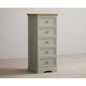 Brampton Soft Green Painted 5 Drawer Tallboy