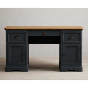 Bridstow Oak and Blue Painted Computer Desk