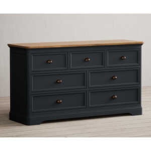 Bridstow Oak and Blue Painted Wide Chest Of Drawers