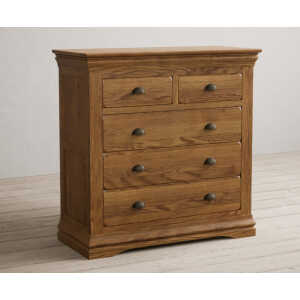 Burford Rustic Solid Oak 2 Over 3 Chest of Drawers