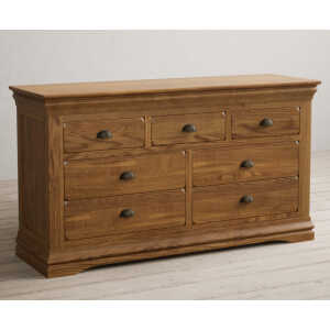 Burford Rustic Solid Oak Wide Chest of Drawers