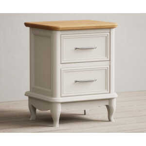 Chateau Oak and Soft White Painted 2 Drawer Bedside Table