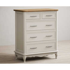 Chateau Oak and Soft White Painted 2 Over 3 Chest of Drawers