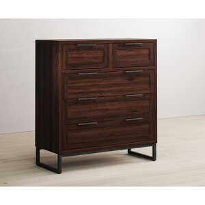 Dakota Dark Acacia and Metal 2 Over 3 Chest of Drawers