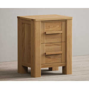 Eclipse Solid Oak 2 Drawer Bedside Chest