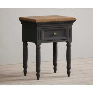 Francis Oak and Charcoal Grey Painted Bedside Table