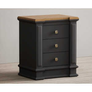 Lawson Oak and Charcoal Grey Painted 3 Drawer Bedside Chest