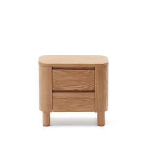 Salaya bedside table in ash plywood FSC Mix Credit, 55 cm x 50 cm