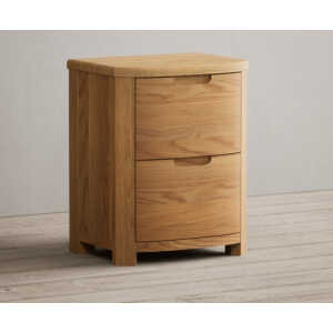 Somerton Curved Solid Oak 2 Drawer Bedside Chest